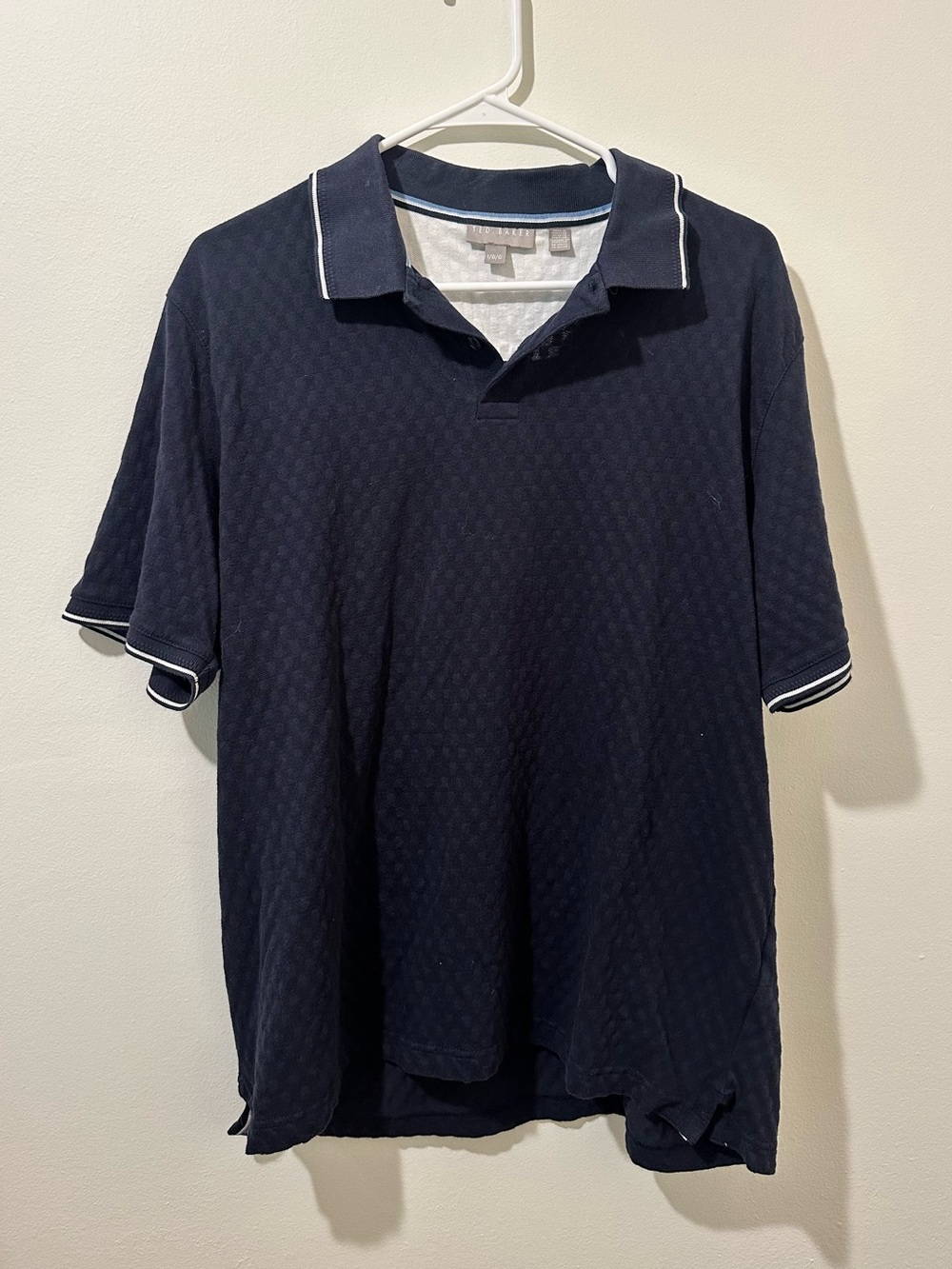 Ted Baker Navy Polo with White Piping